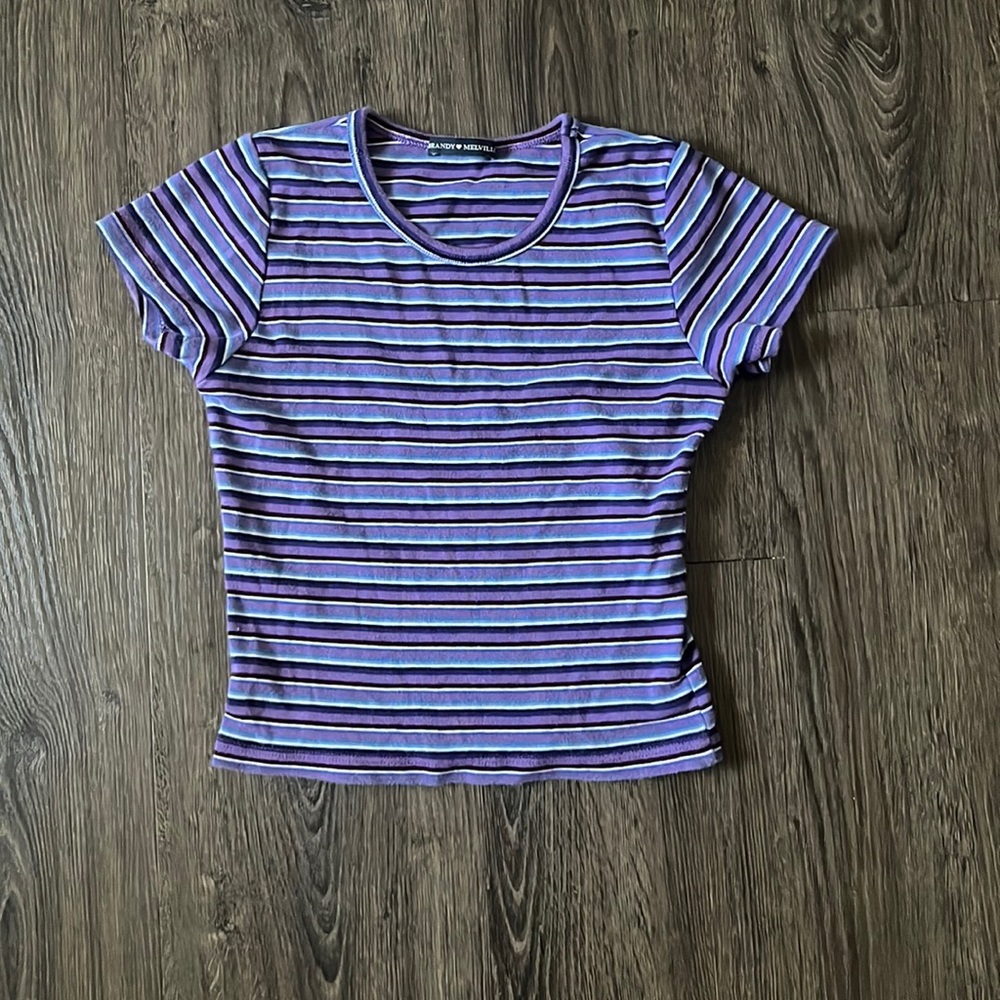 Purple & Blue Striped Top